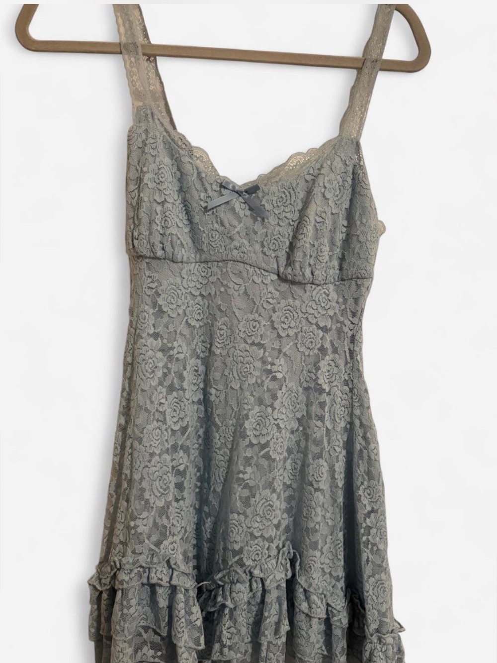 Windsor Lace Ruffle Hem Mini Dress
